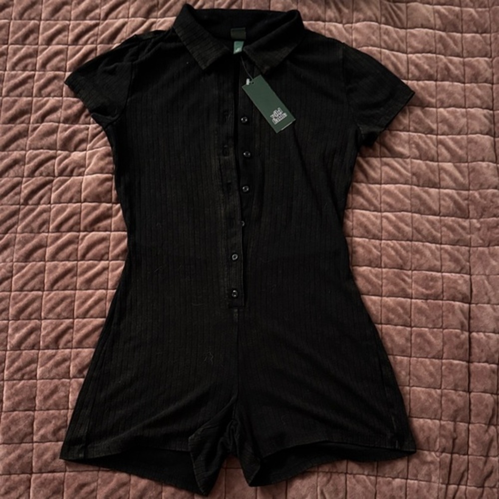 Wild fable Black Button-Up Romper